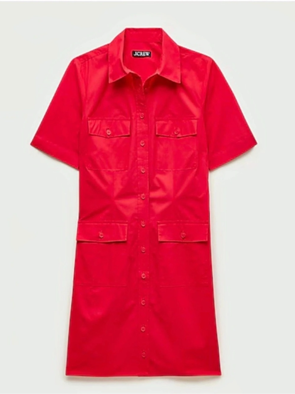 J.Crew Red Mini Shirt Dress Like New